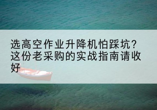 舞阳高空作业升降机厂家推荐-选高空作业升降机怕踩坑？这份老采购的实战指南请收好